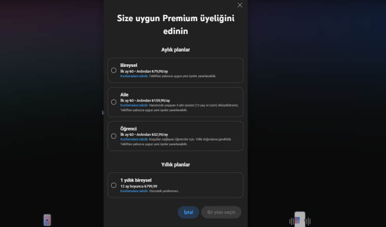 YouTube Premium Fiyatları